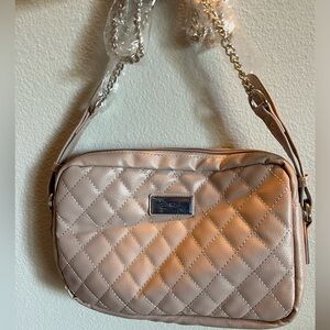 NEW Beige small hand bag / crossbody bag purse w/chain